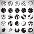 Sport ball icons set on white background for graphic and web design, Modern simple vector sign. Internet concept. Trendy symbol Royalty Free Stock Photo