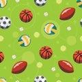 Sport ball seamless pattern Royalty Free Stock Photo