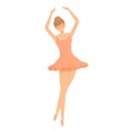 Sport ballerina icon, cartoon style