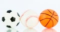 Sport balls, Baseball, football, basketball Royalty Free Stock Photo