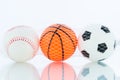Sport balls, Baseball, football, basketball Royalty Free Stock Photo