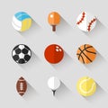 Sport balls icon set - vector white app buttons Royalty Free Stock Photo