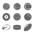 Sport balls icon set on white background Royalty Free Stock Photo
