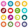 Sport balls icons set colorful circles vector Royalty Free Stock Photo