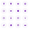 sport balls purple color vector icons Royalty Free Stock Photo