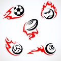 Sport balls set. Collection icons sport balls. Vector Royalty Free Stock Photo