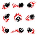 Sport balls set. Collection icons sport balls. Vector Royalty Free Stock Photo