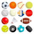 Sport Balls Set Vector. Round Sport Equipment. Game Classic Balls. Gaming Icons. Soccer, Rugby, Baseball, Basketball Royalty Free Stock Photo