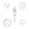 Sport balls set on white background. torch. Royalty Free Stock Photo