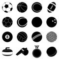 Sport Balls Silhouettes Royalty Free Stock Photo