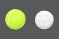 Sport balls tournament win round golf equipment and recreation tennis group traditional different design vector