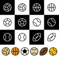 Sport balls vector icon set Royalty Free Stock Photo