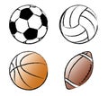 Sport balls Vector illustration Royalty Free Stock Photo