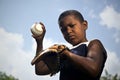 Sport, baseball and kids, portrait of child throwing ball Royalty Free Stock Photo