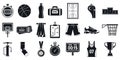 Sport basketball equipment icons set, simple style Royalty Free Stock Photo