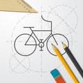 Sport bicycle illustration. Healthy activities simple vector icon Royalty Free Stock Photo