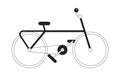 Sport bicycle monochrome flat vector object Royalty Free Stock Photo