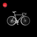 Sport bicycle vector icon on black background