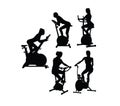 Gymnastics and Fitness Silhouettes Royalty Free Stock Photo