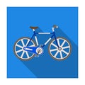 Sport bike racing on the track. Speed bike with reinforced wheels.Different Bicycle single icon in flat style vector