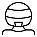 Sport biker icon outline vector. Motorbike helmet