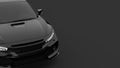 Sport black car front view on dark background Royalty Free Stock Photo