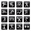 Sport black web icons buttons