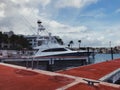 Sport boat for fishing marlin mored in cap Cana marina