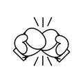 Sport boxing gloves line style icon