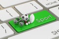 Sport button, key on the keyboard. 3D rendering Royalty Free Stock Photo