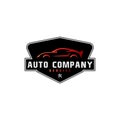 sport car badge - automobile logo design for dealer detailing shop service station showroom or corporate identity vector