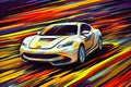 Sport car on colorful abstract background