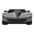 Sport car front view icon, gray monochrome style Royalty Free Stock Photo