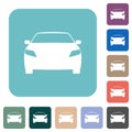 Sport car front view rounded square flat icons Royalty Free Stock Photo