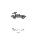 sport car icon vector from auto collection. Thin line sport car outline icon vector illustration. Outline, thin line sport car Royalty Free Stock Photo