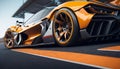 sport car raceing on race track , car wheel drifting digital art Illustration