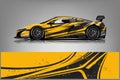 Sport car racing wrap design. vector design. - Vector