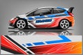 Sport car racing wrap design. vector design. - Vector