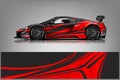 Sport car racing wrap design. vector design. - Vector Royalty Free Stock Photo
