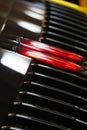 Sport car rear grille and stoplights Royalty Free Stock Photo