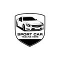 Sport car and repair garage logo vector