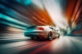 Sport car on the road with motion blur background. Clip-art Royalty Free Stock Photo