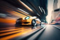 Sport car on the road with motion blur background. Concept of speed. Royalty Free Stock Photo