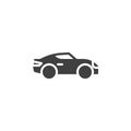 Sport car side view vector icon