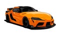 Sport Car Supra Orange Vector Illustration