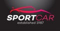 Sport car vector logo isolated on black background