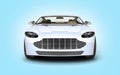 Sport car vehicle front view on blue gradient background 3d