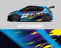 Sport car wrap design illustration Royalty Free Stock Photo