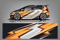 Sport Car wrap design vector, truck and cargo van decal. Graphic abstract stripe racing background designs for vehicle, rally, rac