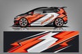 Sport Car wrap design vector, truck and cargo van decal. Graphic abstract stripe racing background designs for vehicle, rally, rac